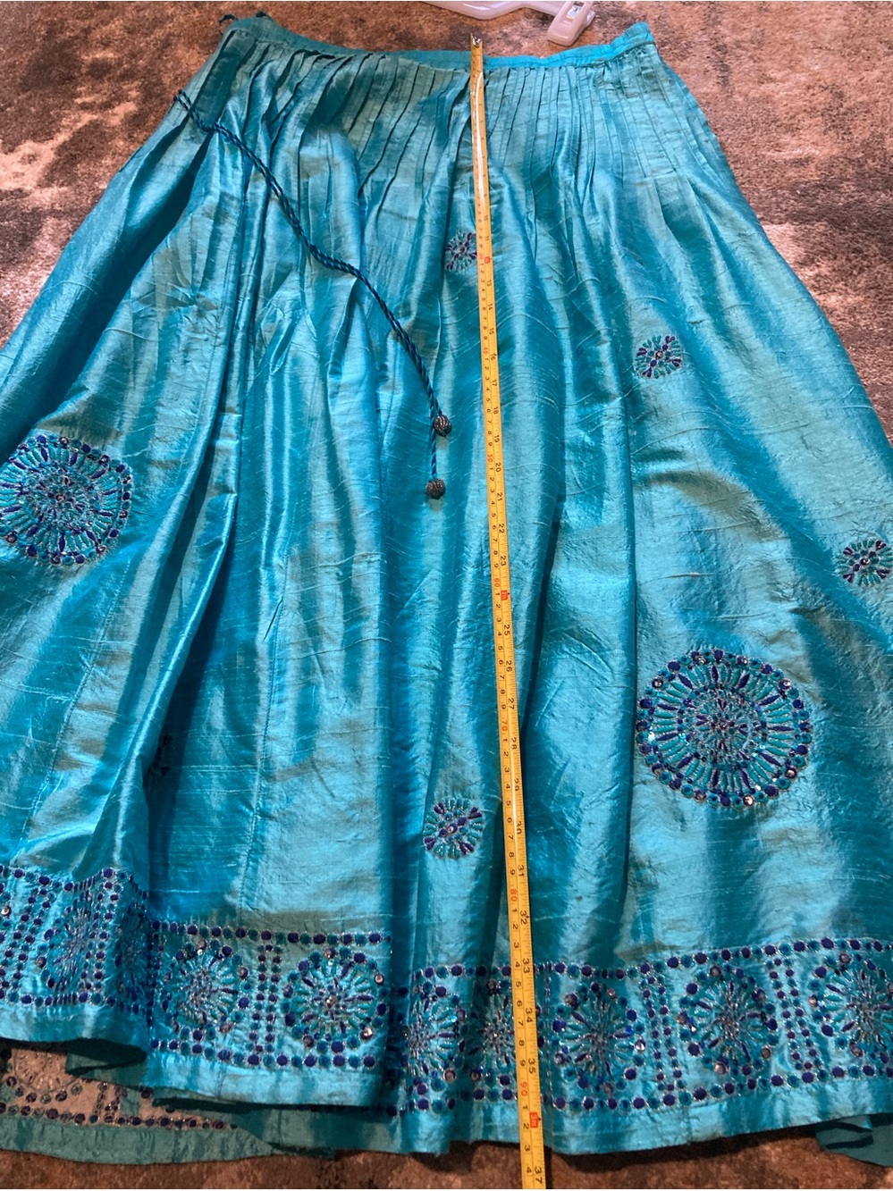 Soft Surroundings Turquoise Embroidered Maxi Skirt - Picture 10 of 10